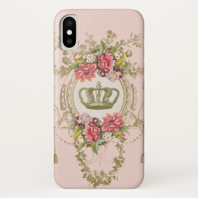 Coques Case-Mate iPhone Couronne et fleurs (Dos)