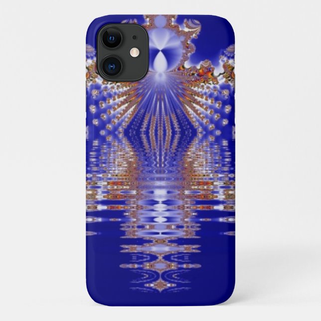 Coques Case-Mate iPhone Couronne Lac Bleu Cristal Fractale (Dos)
