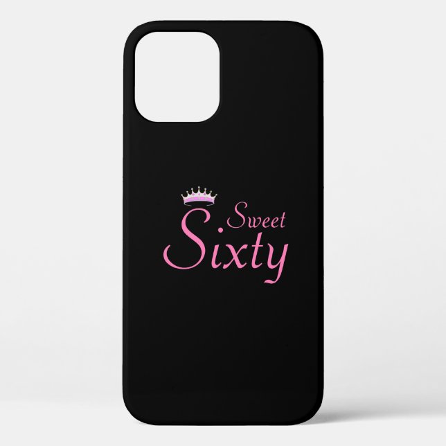 Coques Case-Mate iPhone Couronne moderne douce soixante sur fond noir (Verso)