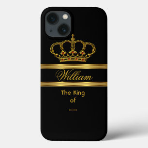 Etui iPhone 13 Couronne noire or royale classe élégante 3