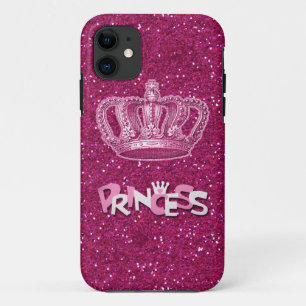 Coque Case-Mate iPhone Couronne Pailletée Princesse Rose Chaud Vintage