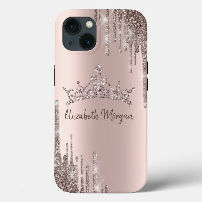 Coques Case-Mate iPhone Couronne tombante chic et brillante (Verso)