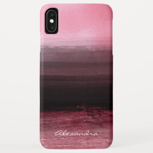 Case-Mate iPhone Case Courses roses et noires de monogramme d'Ombre