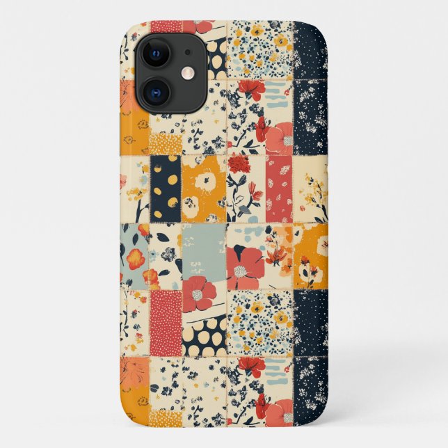 Coques Case-Mate iPhone Courtepoint Patchwork Floral Vibrant aux Tons Chau (Dos)