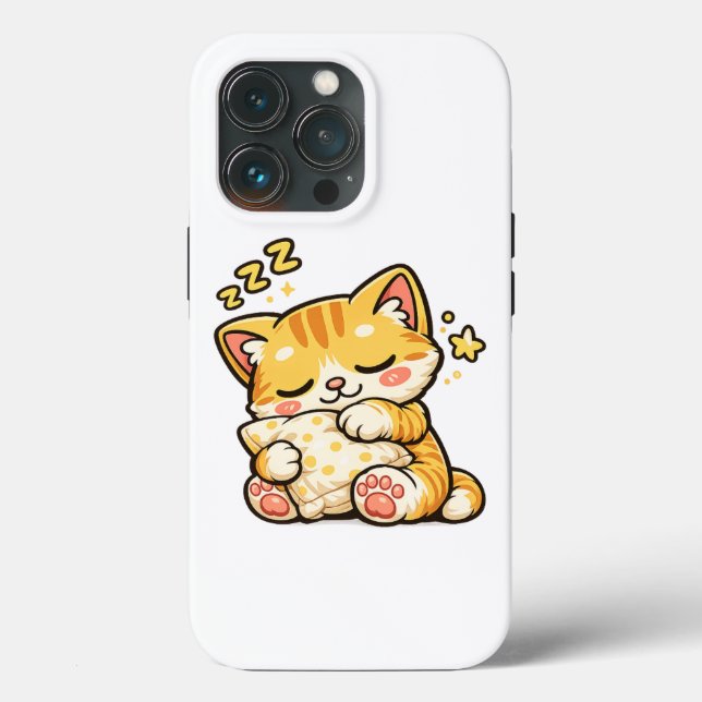 Coques Case-Mate iPhone Coussin de chat endormi mignon (Verso)