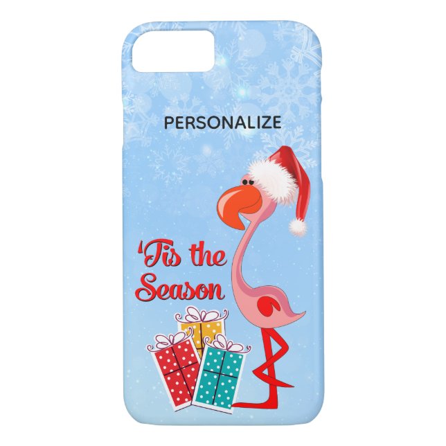 Coques Case-Mate iPhone Coutume de Noël de Père Noël de Flamant rose (Dos)