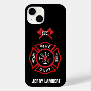 Coque Pour iPhone 14 Coutume d'insigne de corps de sapeurs-pompiers