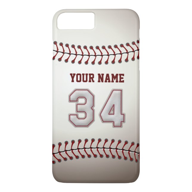 Coques Case-Mate iPhone Coutume élégante du numéro 34 de base-ball nommée (Dos)