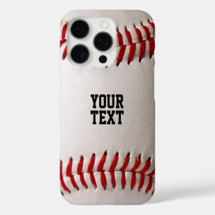 Coque iPhone 16 Pro Couture Baseball Softball Texte Personnalisé