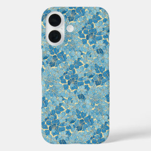 Coque Pour iPhone 16 Couvercle de fleurs vintages de Cerulean motif
