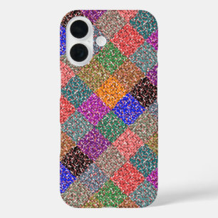Coque Pour iPhone 16 Couvercle Duvet en damier coloré