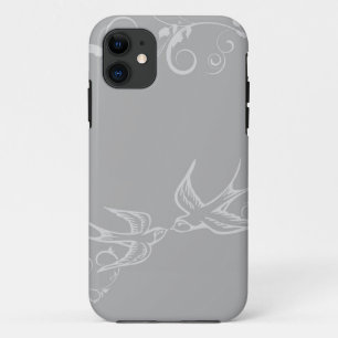 Coque Case-Mate iPhone Couverture argentée d'iPhone d'hirondelle