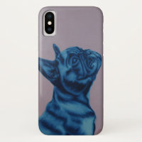Couverture bleue d'iPhone de Frenchie