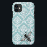 Etui iPhone Case-Mate Couverture bleue vintage d'iPhone de frelon<br><div class="desc">Conception par le © 2012 de Jill McAmis. Si vous avez besoin de l'aide customisant votre produit,  svp contactez-moi en cliquant sur l'enveloppe au-dessous du produit.</div>
