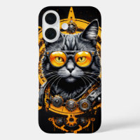 Couverture de chat jaune cyber futuriste