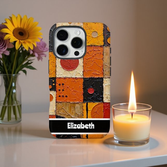 Coques Case-Mate iPhone Couverture de la grille de mosaïque artistique per (Créateur téléchargé)