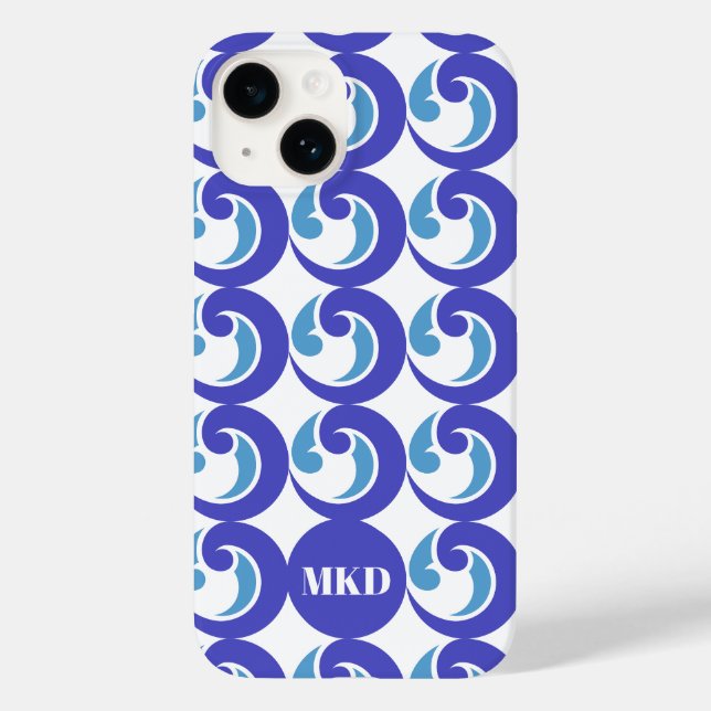 Coques Case-Mate iPhone Couverture de téléphone cellulaire Blue Waves Mono (Verso)