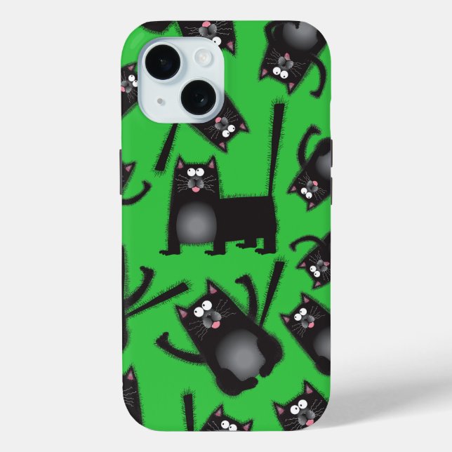 Coques Case-Mate iPhone Couverture de téléphone cellulaire pour chat noir  (Verso)