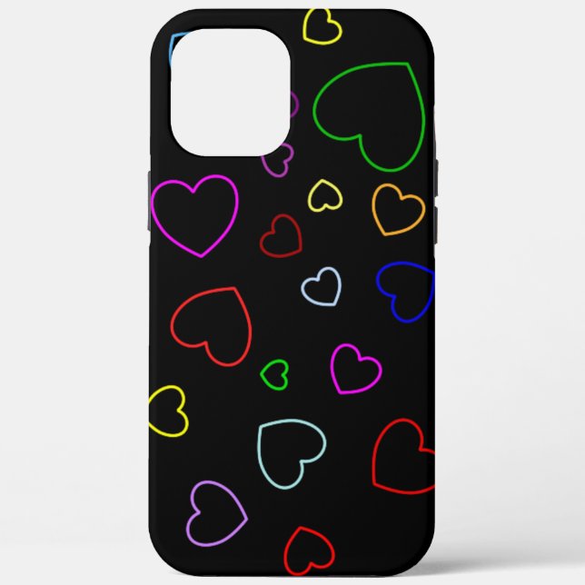 Coques Case-Mate iPhone Couverture de téléphone noir avec de nombreux Coeu (Verso)