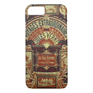 Coque iPhone 8/7 Couverture de vieux livre de Jules Verne