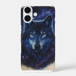 Coque Pour iPhone 16 Couverture du thème du loup cosmique
