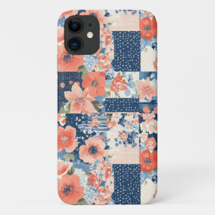 Case-Mate iPhone Case Couverture en patchwork floral Americana en marine