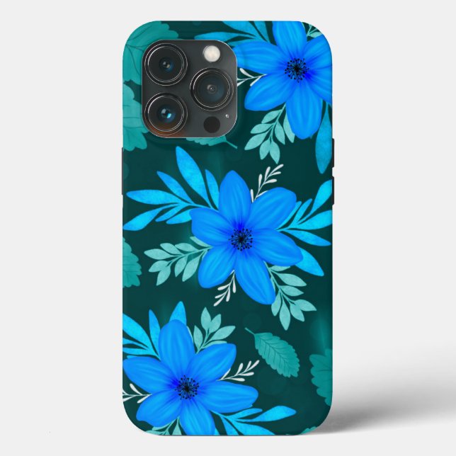 Coques Case-Mate iPhone Couverture iPhone Blue Blossom Elegance (Verso)