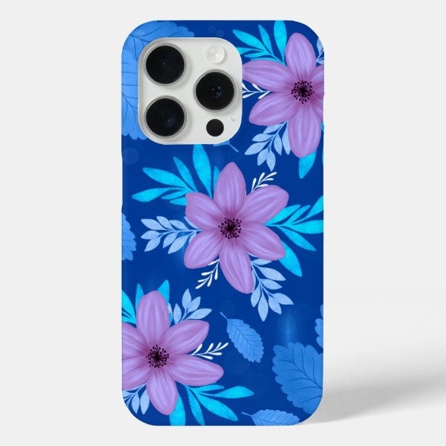 Coques Case-Mate iPhone Couverture pourpre en fleurs (Verso)