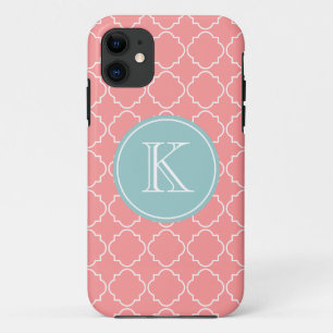 Coque iPhone 11 Couverture rose de corail de l'iPhone 5 de motif