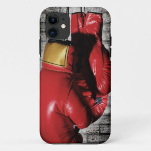 Coque iPhone 11 Couverture rouge de caisse de gants de boxe