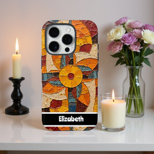 Coque iPhone 16 Pro Couverture téléphonique de médaillon texturé perso