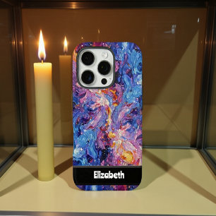 Coque iPhone 16 Pro Couverture téléphonique florale Abstraite personna