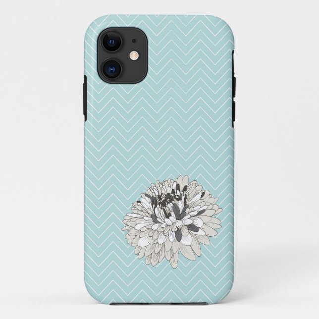 Coques Case-Mate iPhone Couverture Turquoise Chevron chrysanthemum motif i (Dos)