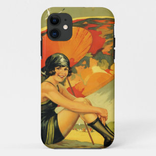 Coque Case-Mate iPhone Couvertures d'iPhone d'affiche de plage de Vintage