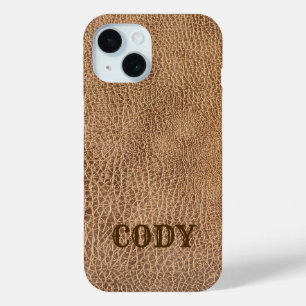 Coque Case-Mate iPhone cow-boy rustique cuir brun de pays occidental