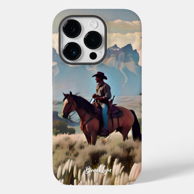 Coques Case-Mate iPhone Cow-boy sur cheval bai (Verso)