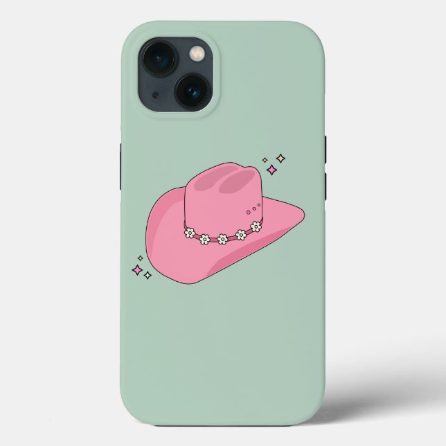 Coques Case-Mate iPhone Cowboy Casquette Preppy Rose Et Vert (Verso)