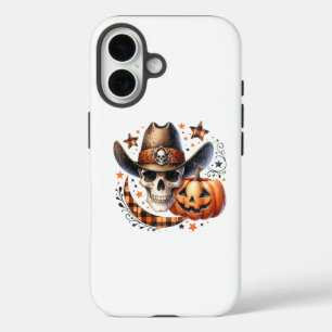 Coque Pour iPhone 16 cowboy crâne halloween