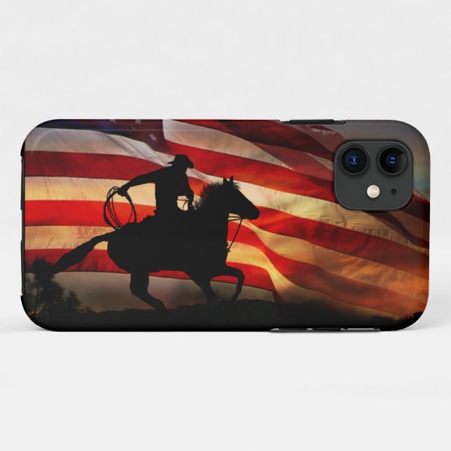 Coques Case-Mate iPhone Cowboy Pays Western American Flag Rodeo (Dos (Horizontal))