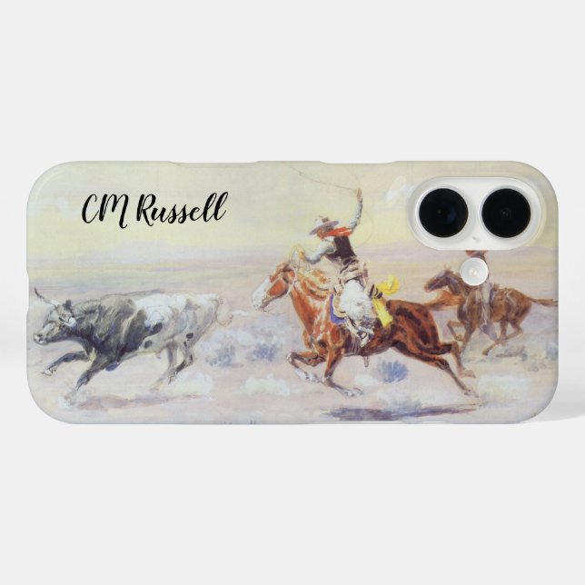 Coques Case-Mate iPhone Cowboys du Triangle de la Barrière par CM Russell (Verso (horizontal))