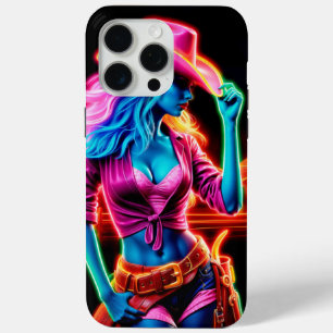 Coque Case-Mate iPhone Cowgirl chic et dynamique avec éclairage néon rétr