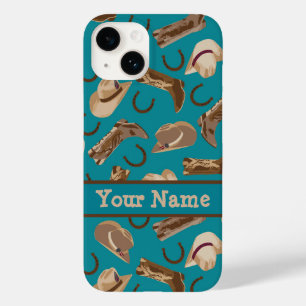 Coque Case-Mate iPhone Cowgirl Cowboy Casquette Bottes Nom Turquoise Ca p