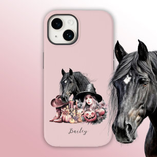 Coque Case-Mate iPhone Cowgirl Halloween cheval rose noir girly