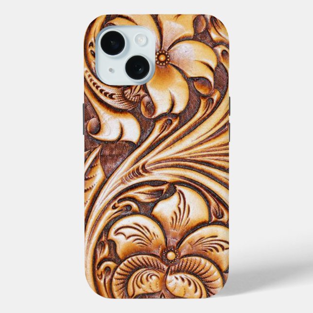 Coques Case-Mate iPhone cowgirl mode western country floral cuir (Verso)