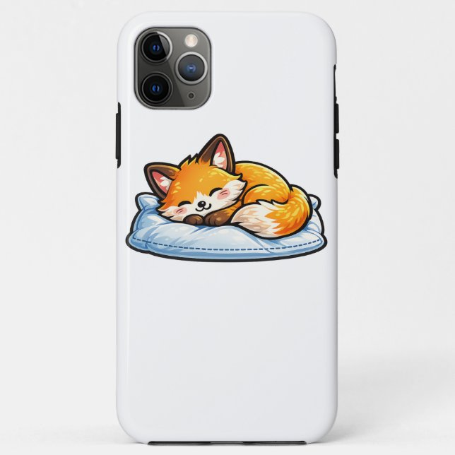 Coques Case-Mate iPhone Cozy Sleeping Fox on Pillow Cute Kawaii Fox  (Dos)