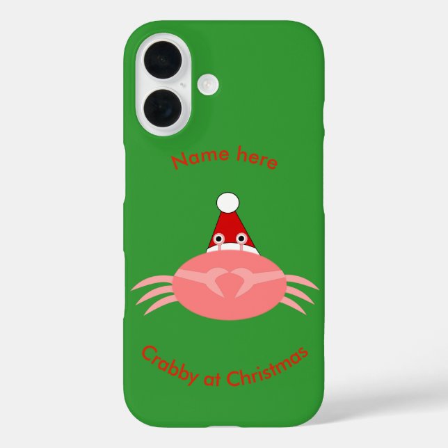 Coques Case-Mate iPhone Crabe de Noël personnalisé (Verso)
