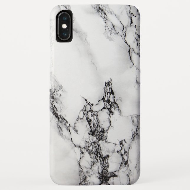 Coques Case-Mate iPhone Crack noir en pierre de Marbre blanc gris (Dos)