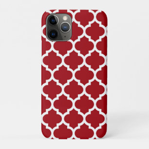 Case-Mate iPhone Case Cranberry Red White Marocain Quatrefoil Motif #5
