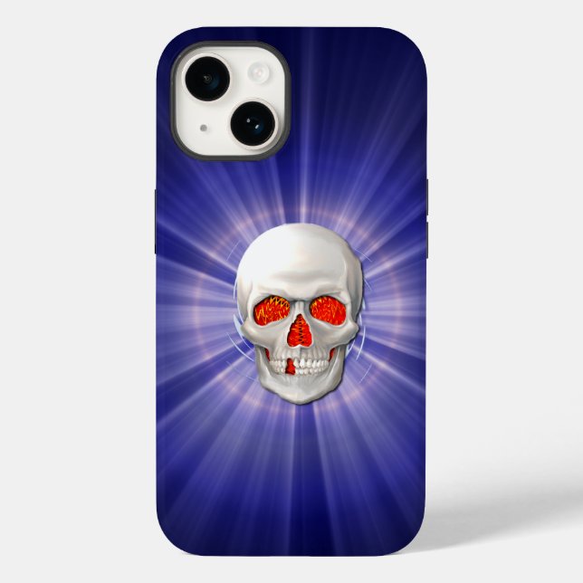 Coques Case-Mate iPhone Crâne 3D - Ange de la mort avec yeux de feu (Verso)