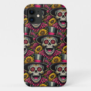 Case-Mate iPhone Case Crâne à sucre - Chapeau supérieur et tournesol Cal